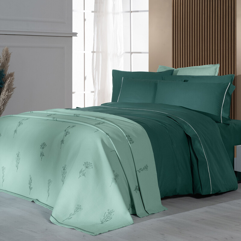 Eva Eldon Pike Takımı Ve Nevresim Seti Çift Kişilik Yeşil 