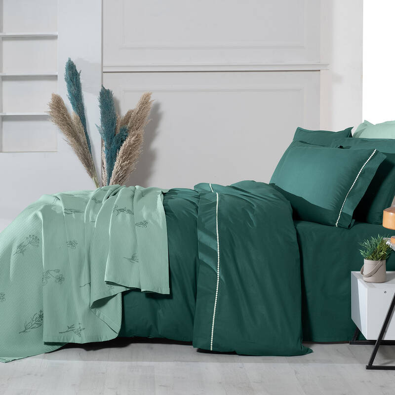 Eva Eldon Pike Takımı Ve Nevresim Seti Çift Kişilik Yeşil - 2