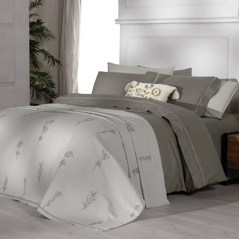 Eva Eldon Pike Takımı ve Nevresim Seti Tek Kişilik Bej - 1