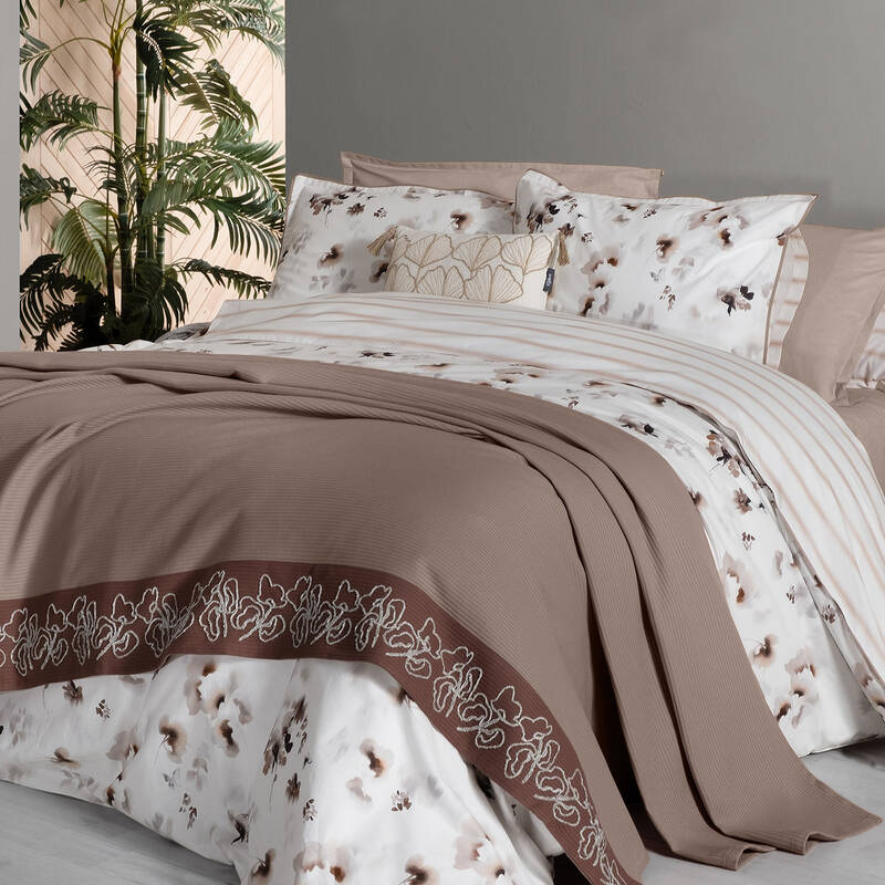 Eva Jadon Pike Takımı ve Nevresim Seti Tek Kişilik Bej - 2