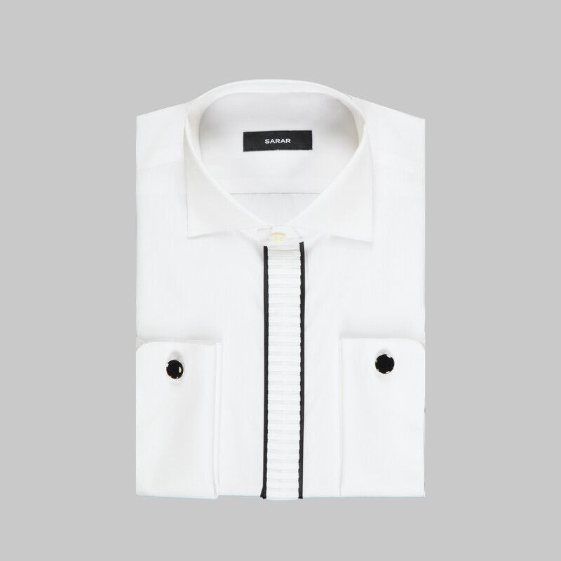 Fagusa Yedek Yakalı Beyaz Smokin Gömlek - SARAR