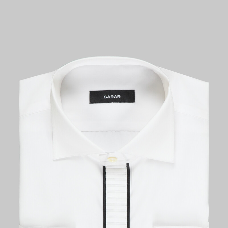 Fagusa Yedek Yakalı Beyaz Smokin Gömlek - SARAR