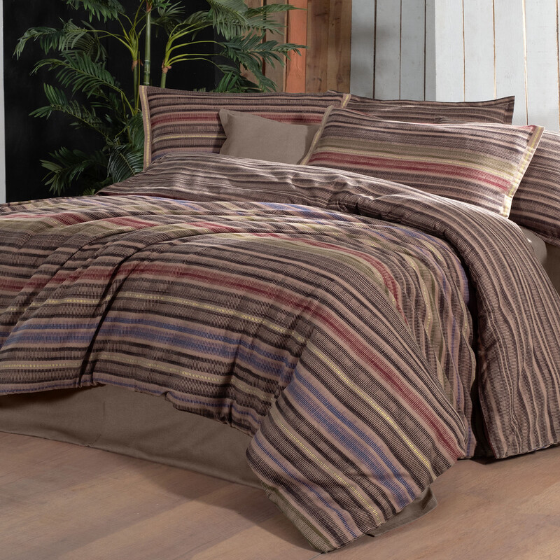 Fauna Flanel King Size Kahverengi Nevresim Takımı - SAREV