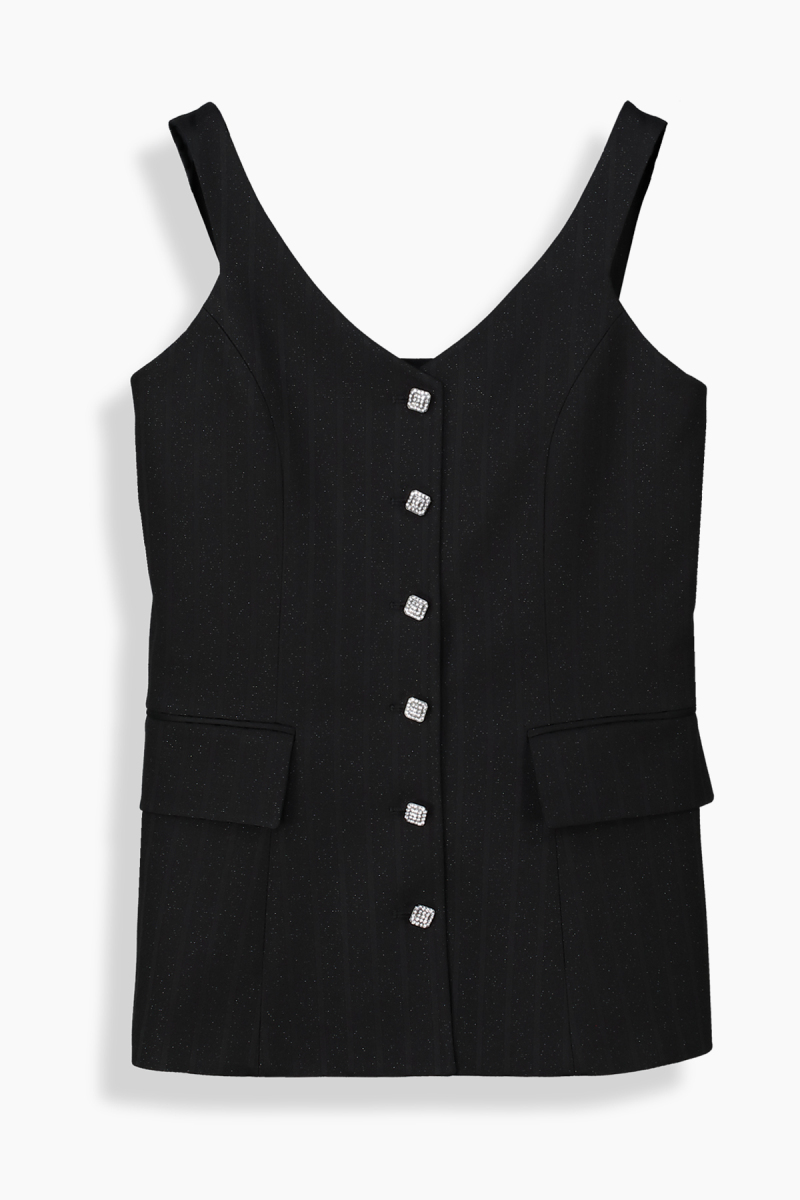 Fedes Çizgili Siyah Yelek - 1