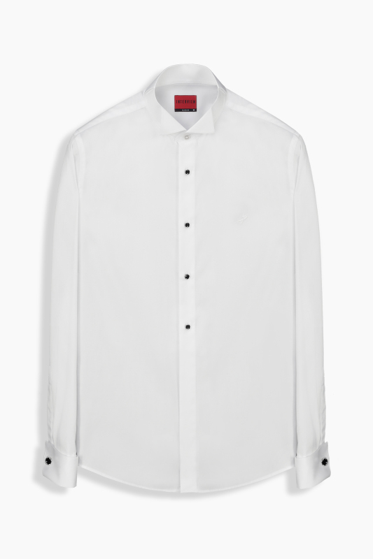 Felisa Soho Geniş Manşet Beyaz Smokin Gömlek 