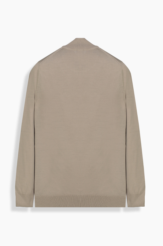 Fermuarlı Bato Yaka Vizon Triko - SARAR