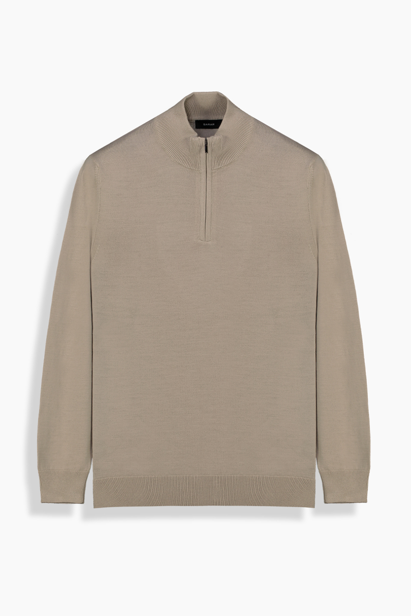 Fermuarlı Bato Yaka Vizon Triko - 1