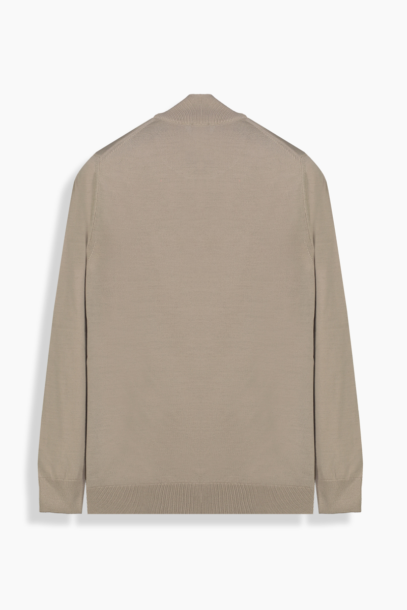 Fermuarlı Bato Yaka Vizon Triko - 2