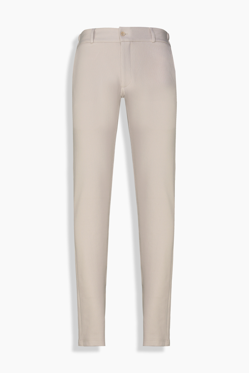 Fermuarlı Düğmeli Bej Eşofman Altı - 1