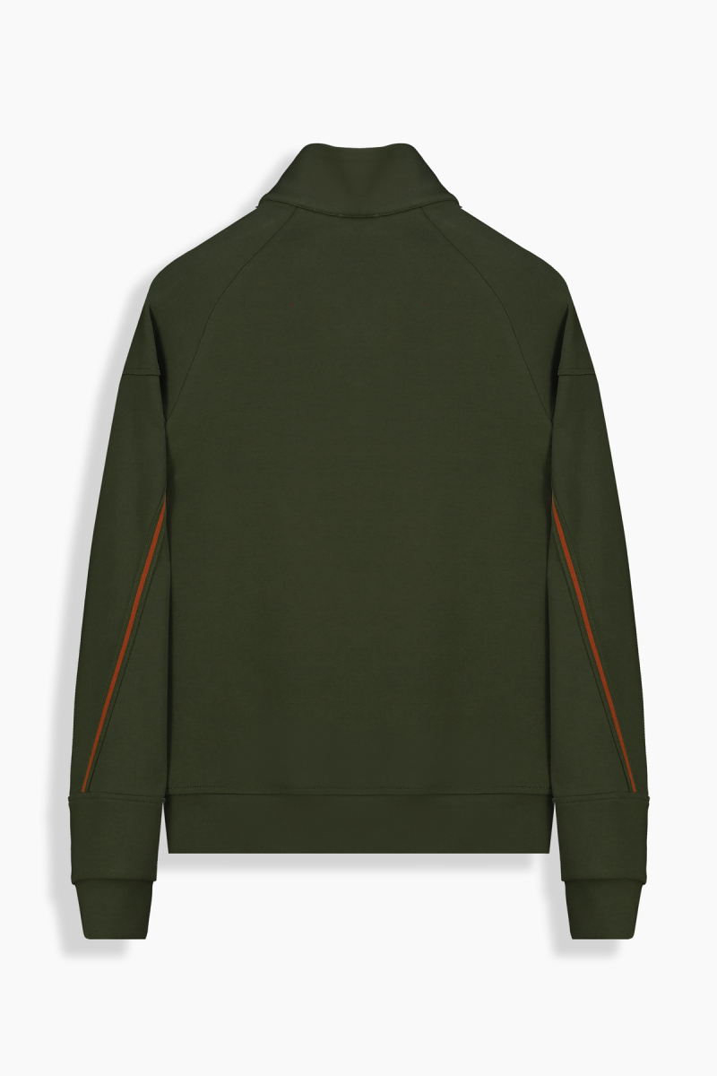 Fermuarlı Haki Sweatshirt - 2