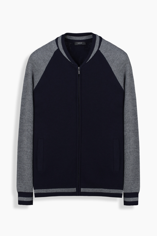 Fermuarlı Lacivert Hırka - SARAR PREMIUM