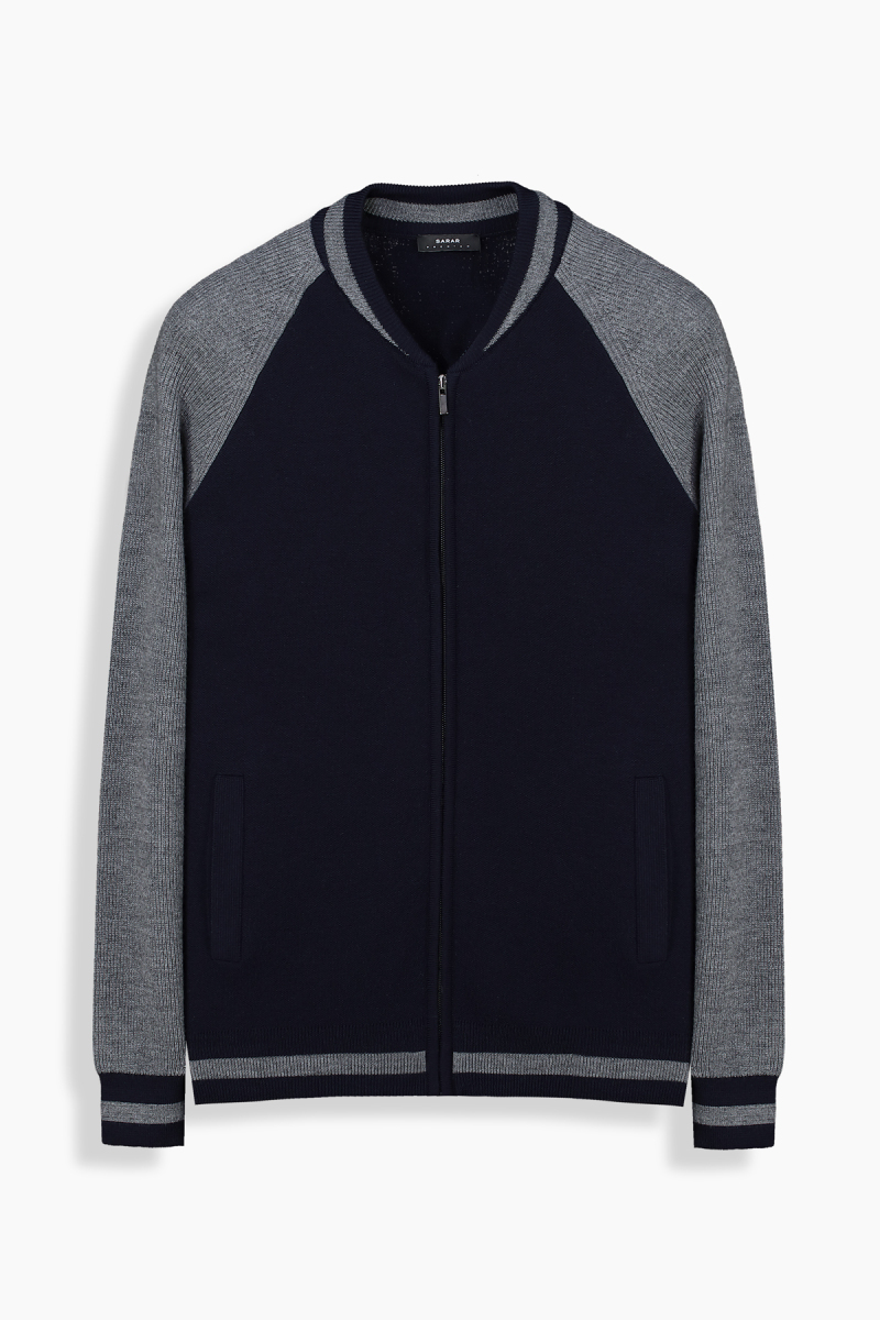 Fermuarlı Lacivert Hırka - 1