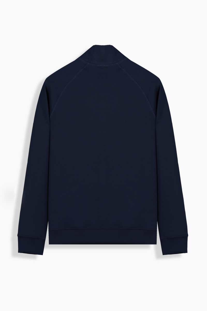 Fermuarlı Polo Yaka Açık Lacivert Sweatshirt - 2
