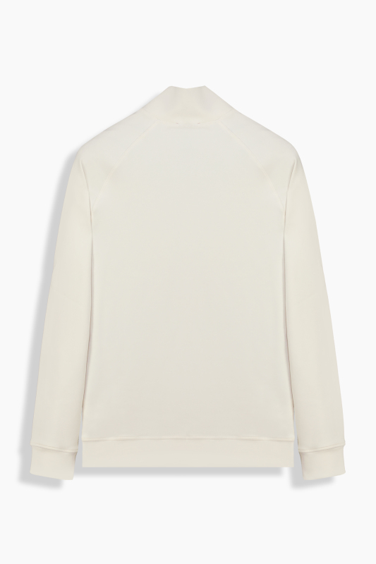 Fermuarlı Polo Yaka Ekru Sweatshirt - INTERVIEW