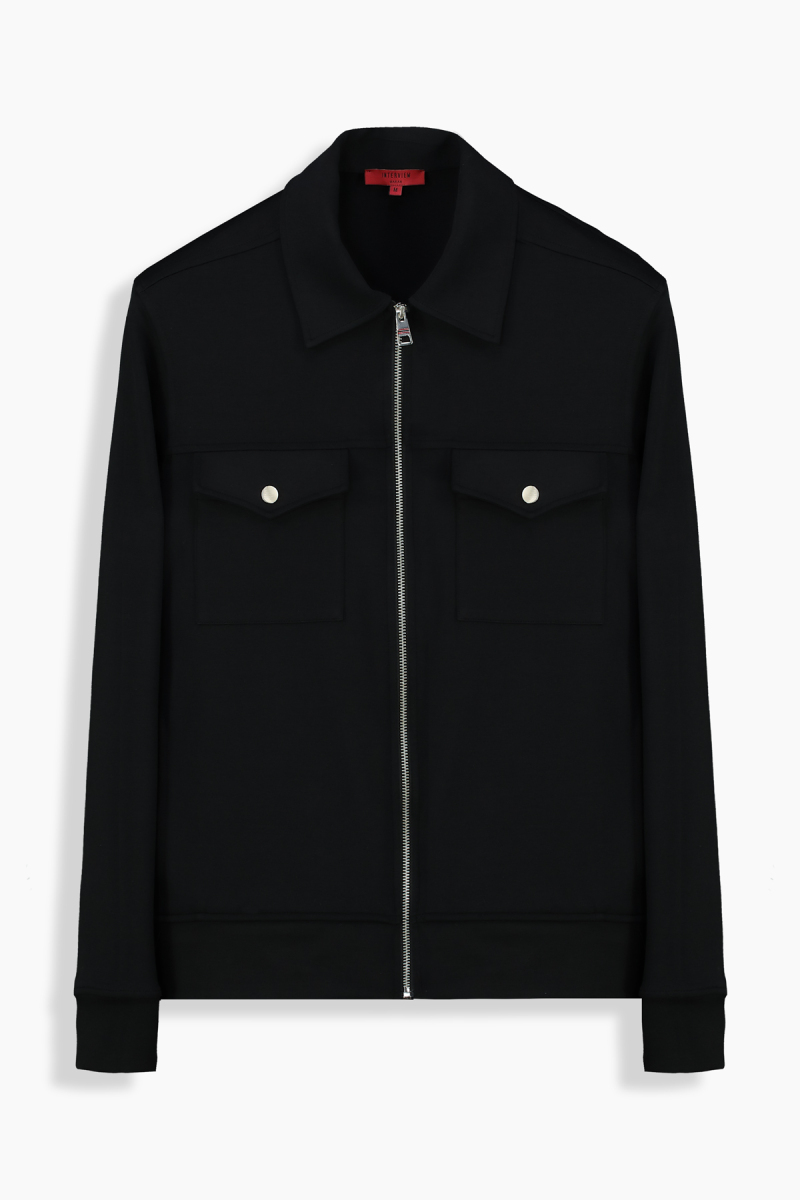 Fermuarlı Siyah Sweatshirt - 1