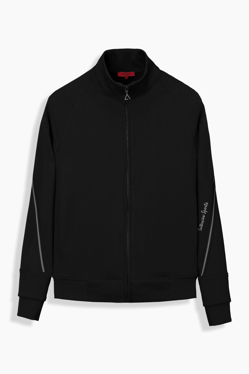 Fermuarlı Siyah Sweatshirt - 1