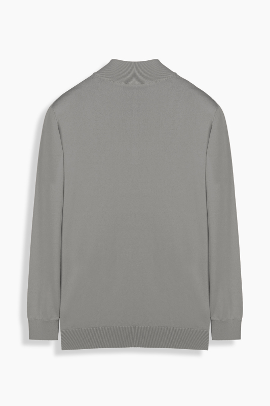 Fermuarlı Yarım Balıkçı Gri Triko - INTERVIEW