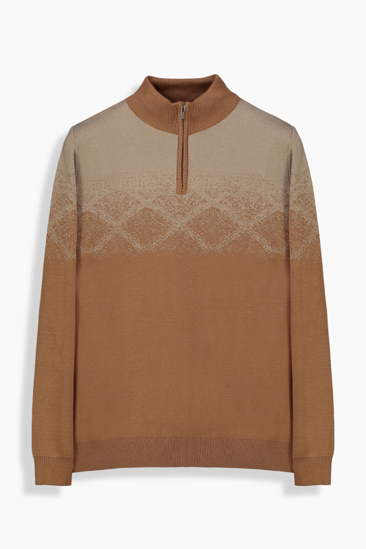 Fermuarlı Yarım Balıkçı Mocha Triko - INTERVIEW