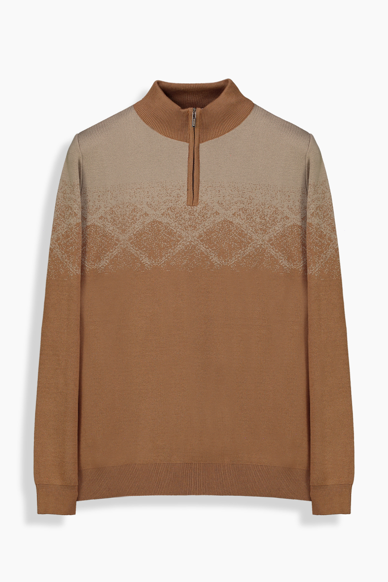 Fermuarlı Yarım Balıkçı Mocha Triko - 1