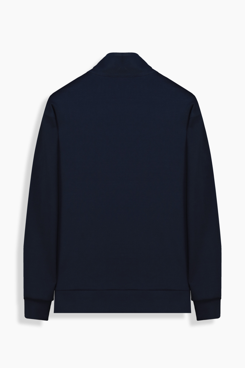 Fermuarlı Yarım Balıkçı Yaka Açık Lacivert Sweatshirt - 2