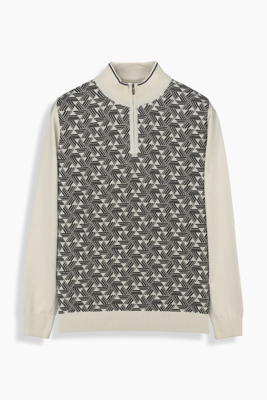 Fermuarlı Yarım Balıkçı Yaka Gri Triko 