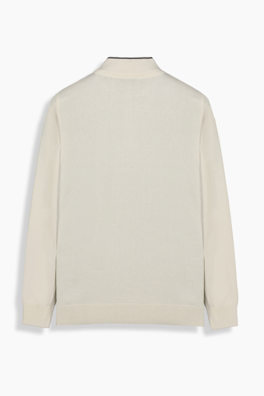 Fermuarlı Yarım Balıkçı Yaka Gri Triko - INTERVIEW