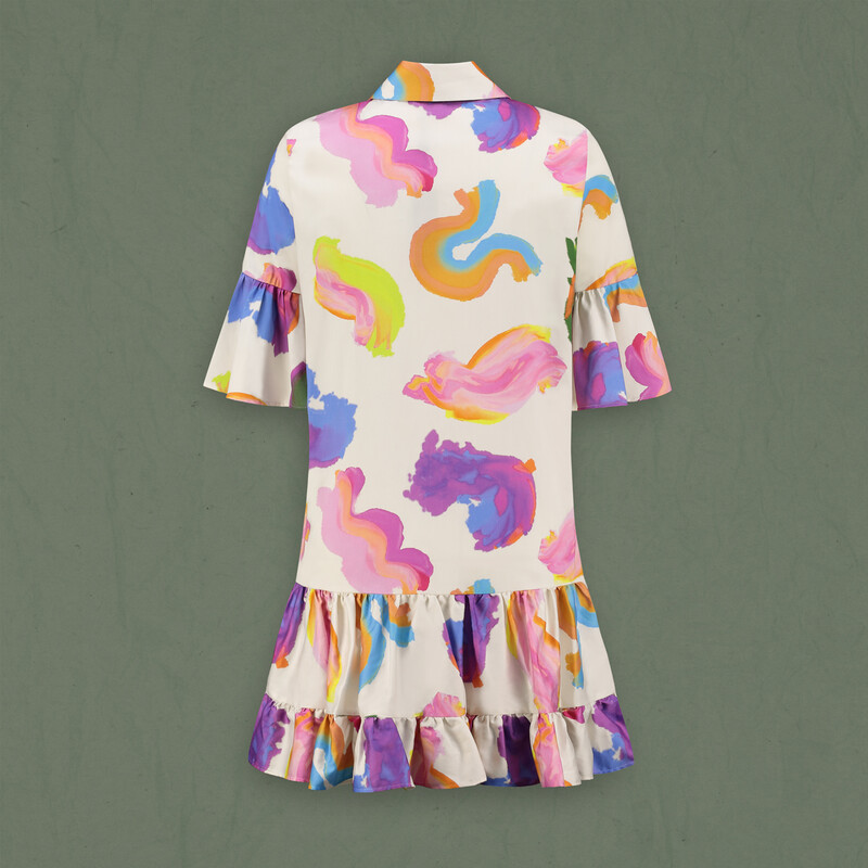 Fiorella Desenli Ekru Elbise - SARAR WOMAN