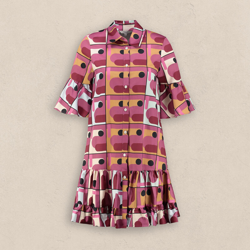 Fiorella Desenli Pembe Elbise - SARAR WOMAN