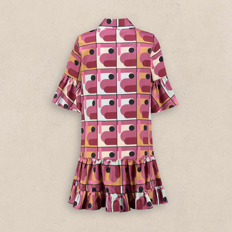 Fiorella Desenli Pembe Elbise - SARAR WOMAN