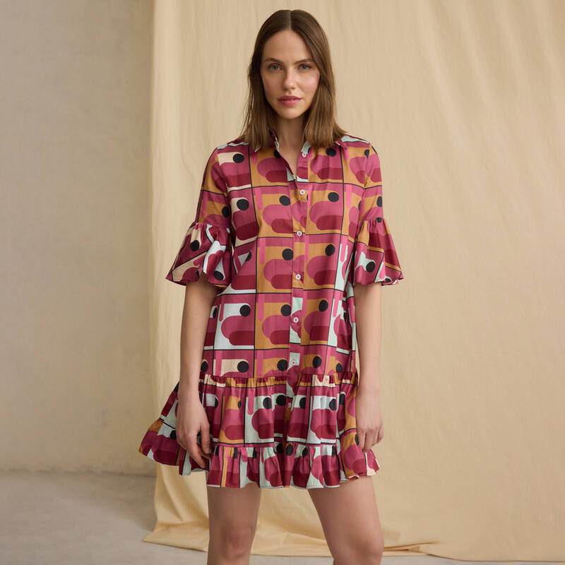 Fiorella Desenli Pembe Elbise - 1