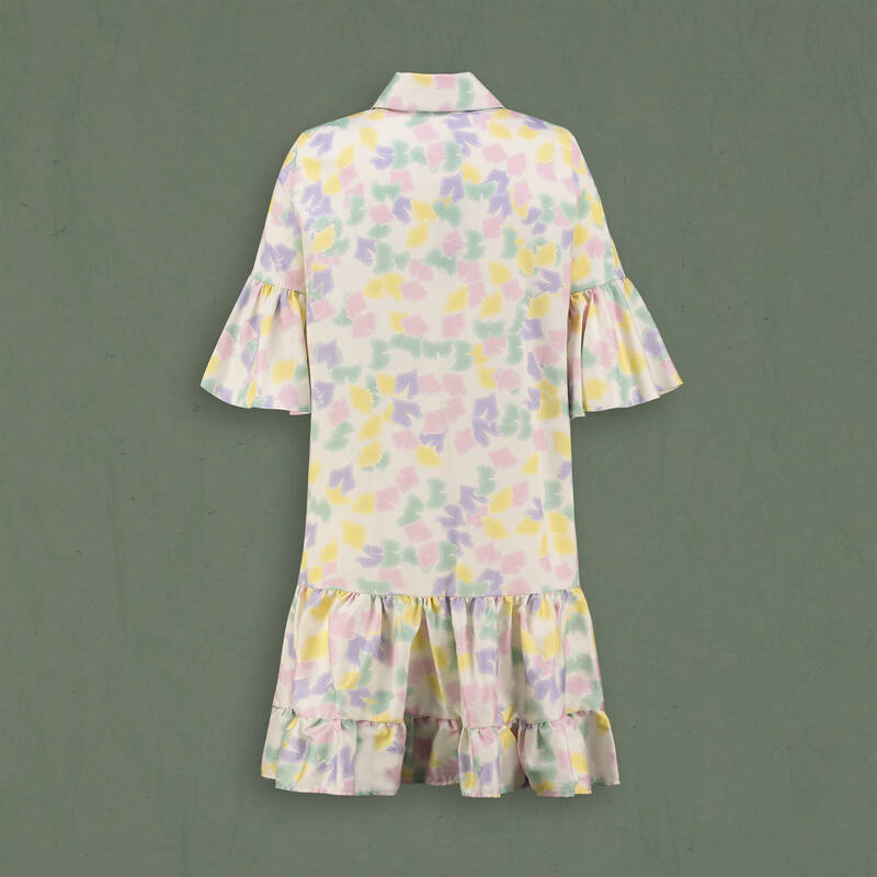 Fiorella Pembe Desenli Elbise - 2