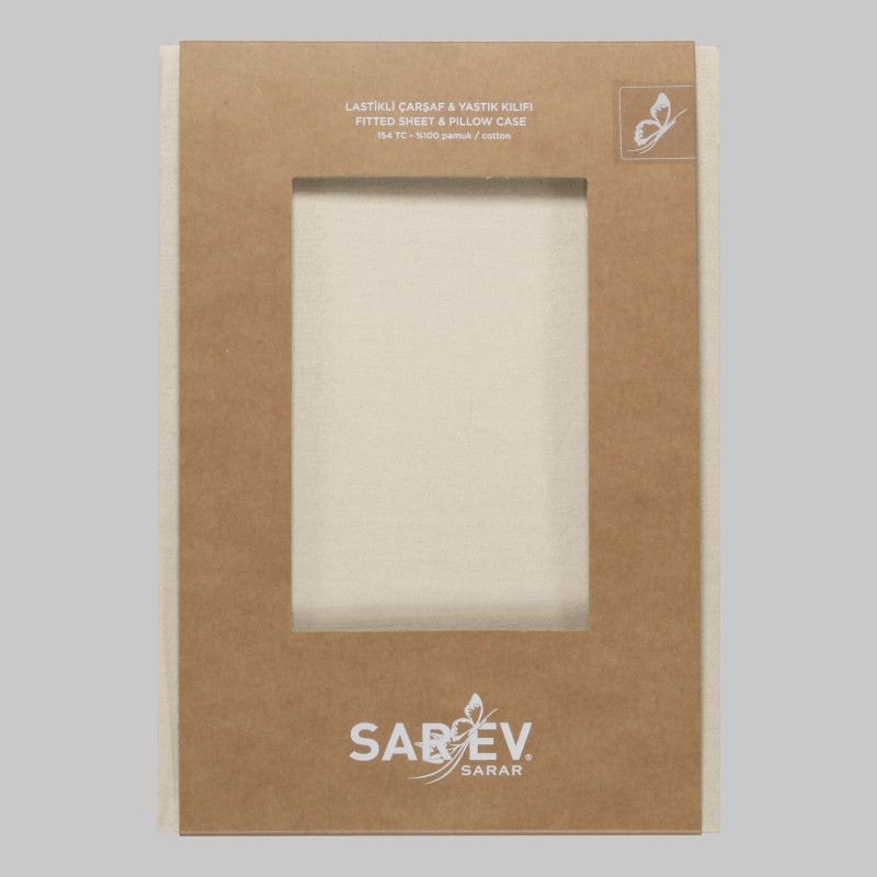 Fitted Ranforce Çarşaf Seti 100x200 Ekru - SAREV