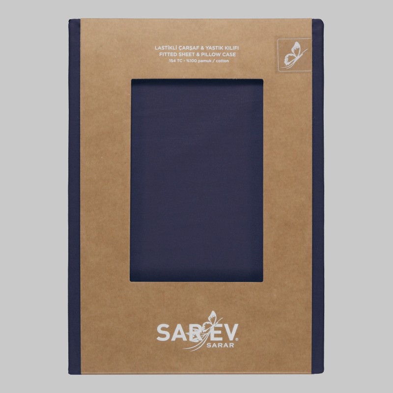 Fitted Ranforce Çarşaf Seti 100x200 Lacivert - SAREV