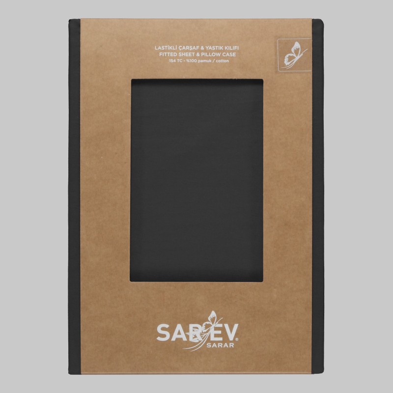 Fitted Ranforce Çarşaf Seti 160x200 Antrasit - SAREV