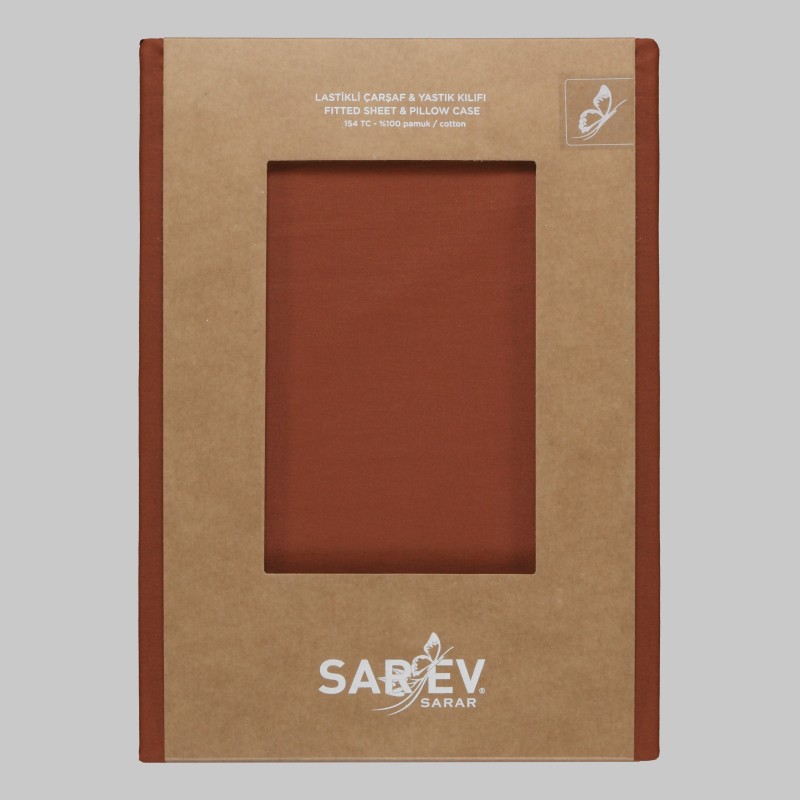 Fitted Ranforce Çarşaf Seti 160x200 Taba - SAREV