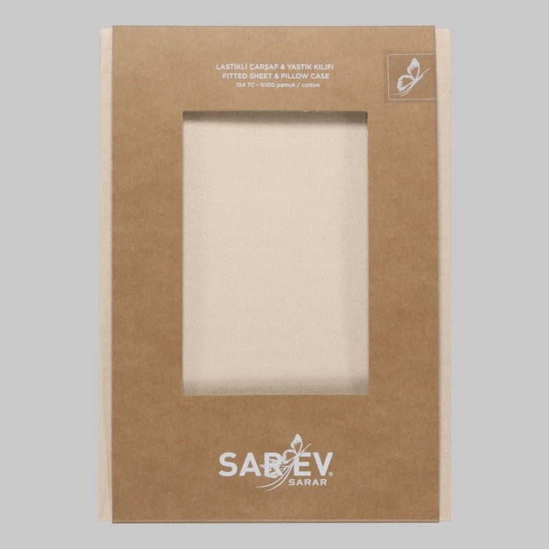 Fitted Ranforce Çarşaf Seti 180x200 Krem - SAREV