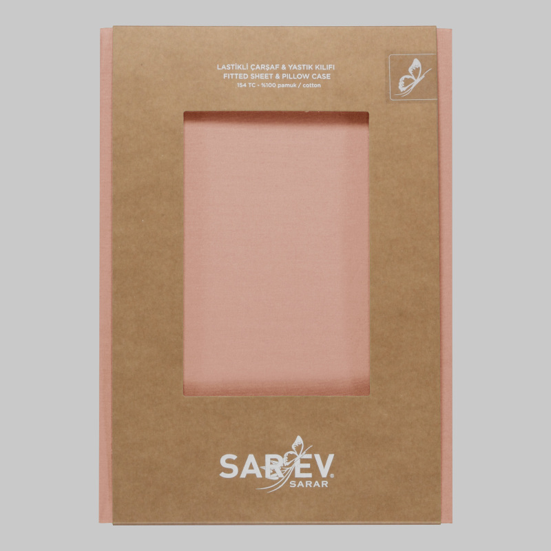 Fitted Ranforce Çarşaf Seti 120X200 Somon - SAREV