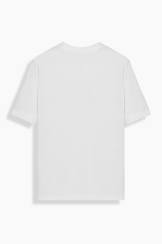 Fiyero Bisiklet Yaka Beyaz Tişört - SARAR WOMAN