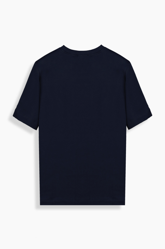 Fiyero Bisiklet Yaka Lacivert Tişört - SARAR WOMAN