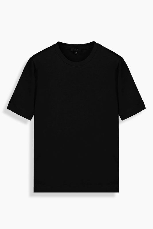 Fiyero Bisiklet Yaka Siyah Tişört 