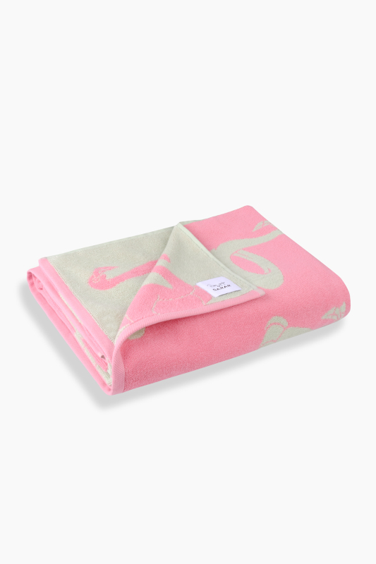 Flamingo Desen 90x160 Mint Yeşil Plaj Havlusu - SARAR