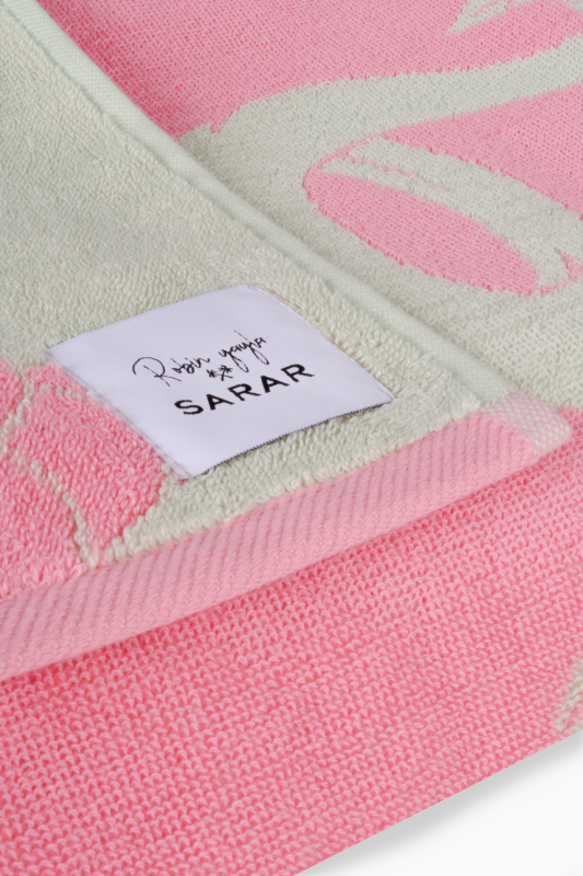 Flamingo Desen 90x160 Mint Yeşil Plaj Havlusu - SARAR