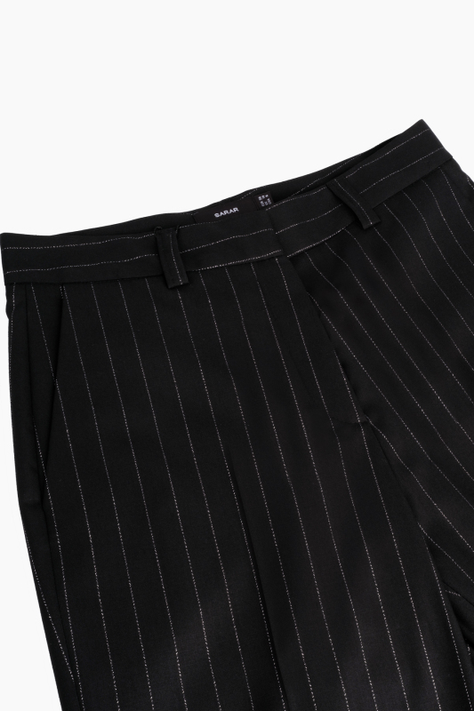 Fleet Çizgili Siyah Pantolon - SARAR WOMAN