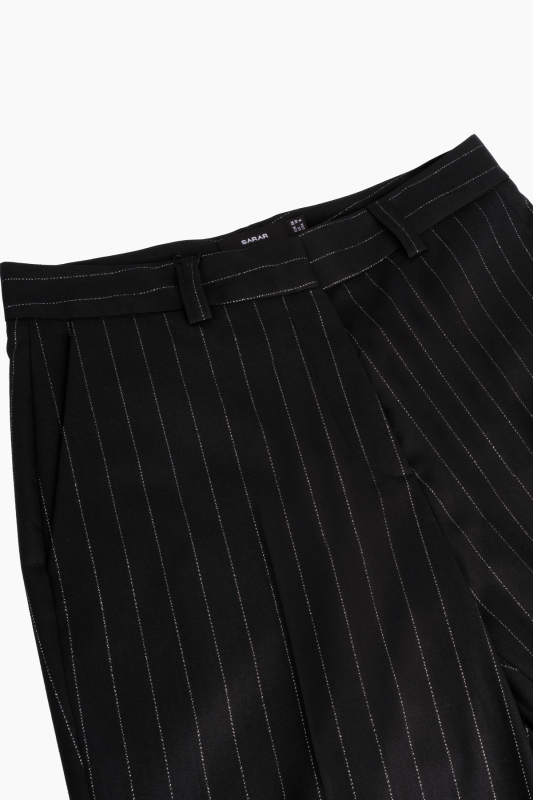 Fleet Çizgili Siyah Pantolon - SARAR WOMAN