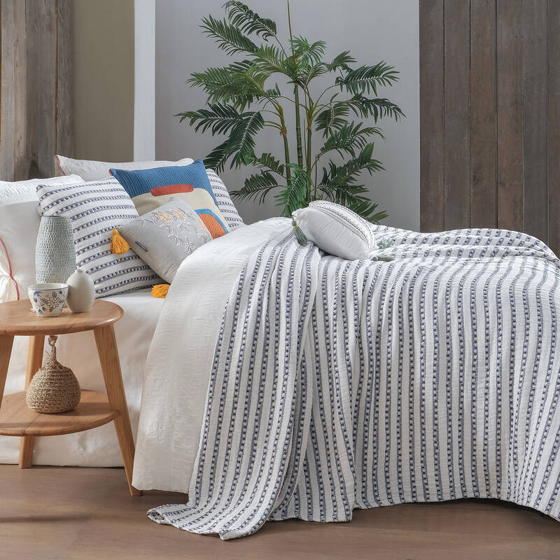 Flint Mavi Yatak Örtüsü Çift Kişilik - 1