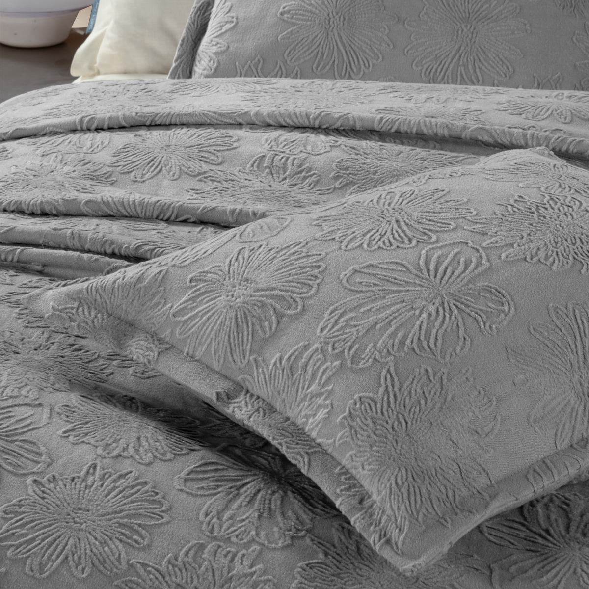 Florion Yatak Örtüsü Çift Kişilik Gri - 3