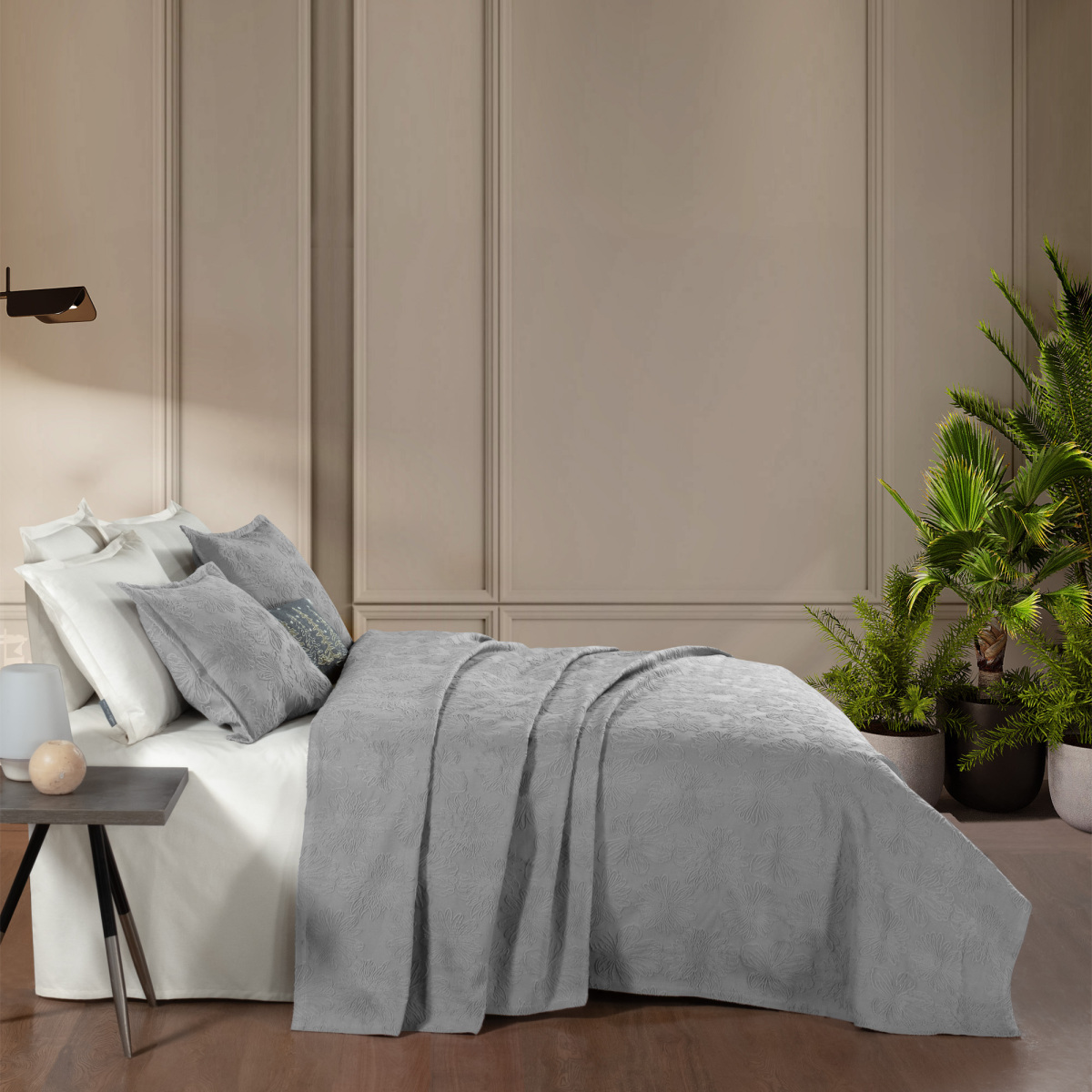 Florion Yatak Örtüsü Çift Kişilik Gri - 2