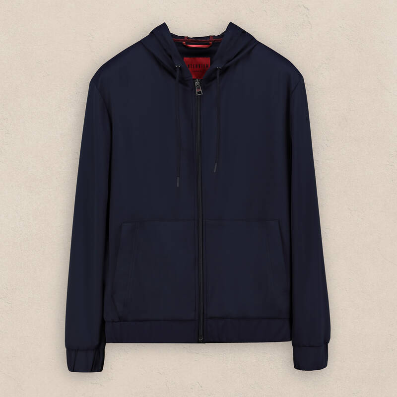 Florya Kapüşonlu Lacivert Mont - 1