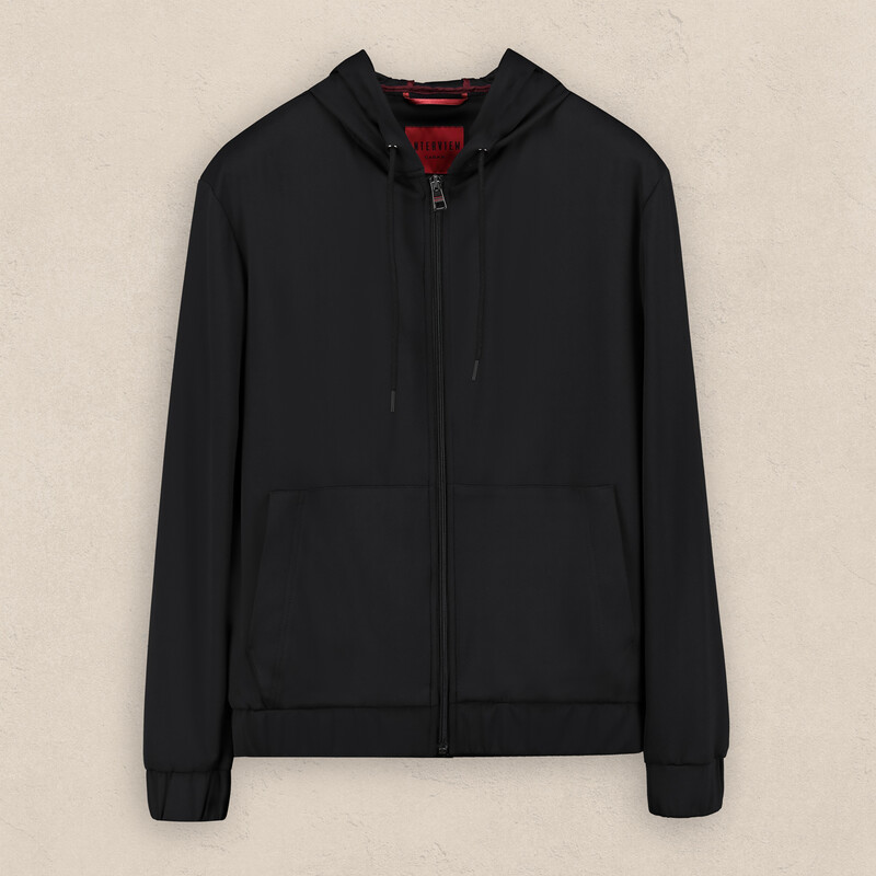 Florya Kapüşonlu Siyah Mont - INTERVIEW