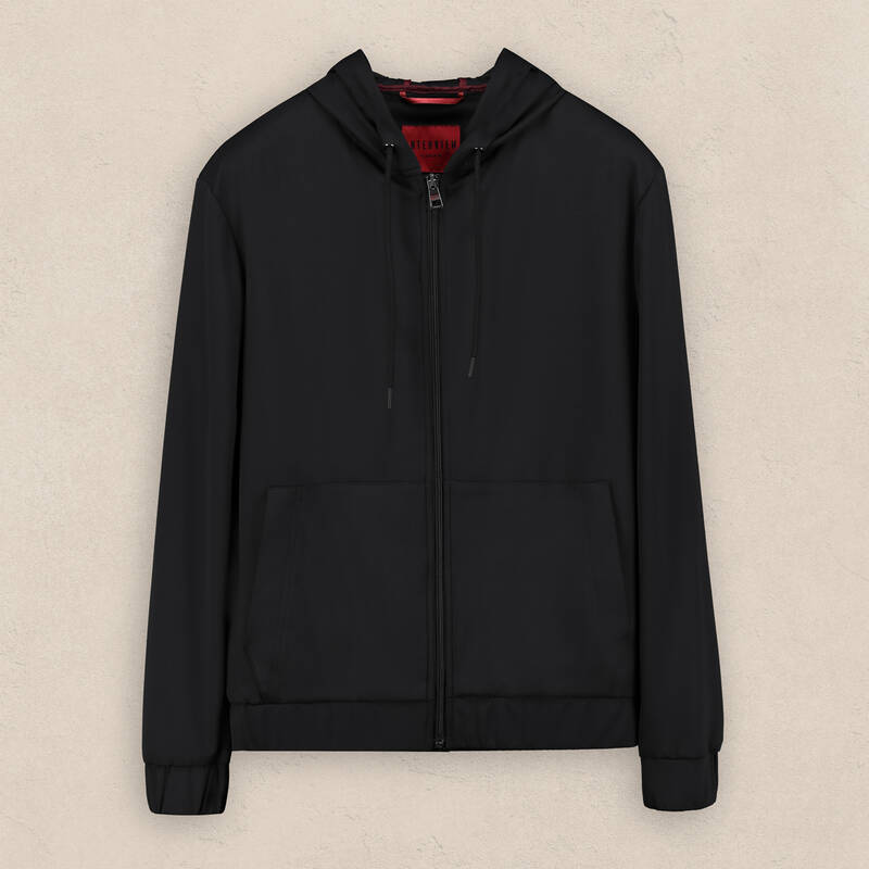 Florya Kapüşonlu Siyah Mont - 1